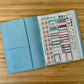 SB-52-BL || Blue vegan leather sticker album with 52 sleeves to hold a year of kits!