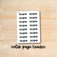 S-B-06 || RECIPES notes page header script stickers