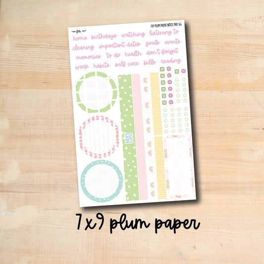 7x9 Plum NOTES-MAY166 || SUNNY SKIES 7x9 Plum Paper May notes page
