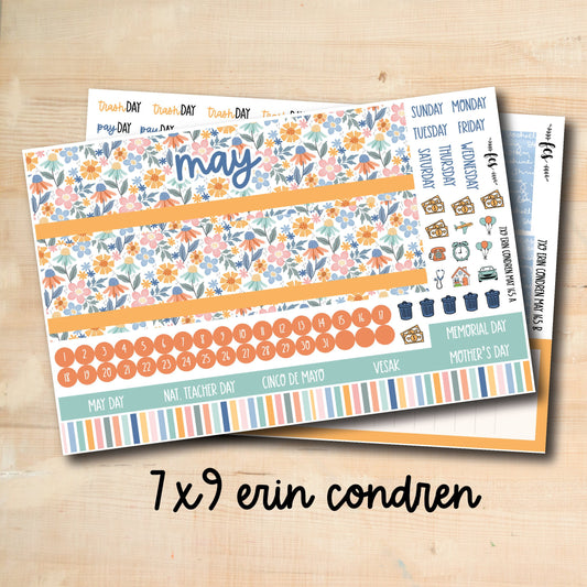 EC 7x9 MAY165 || BEAUTIFUL DAY May 7x9 Erin Condren monthly planner kit