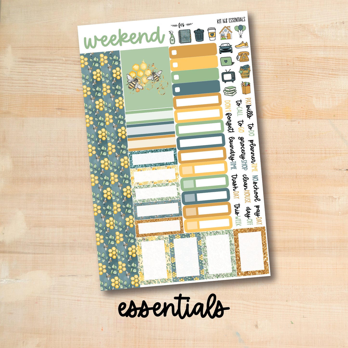 KIT-168 || BEE HAPPY weekly planner kit for Erin Condren, Plum Paper, MakseLife and more!