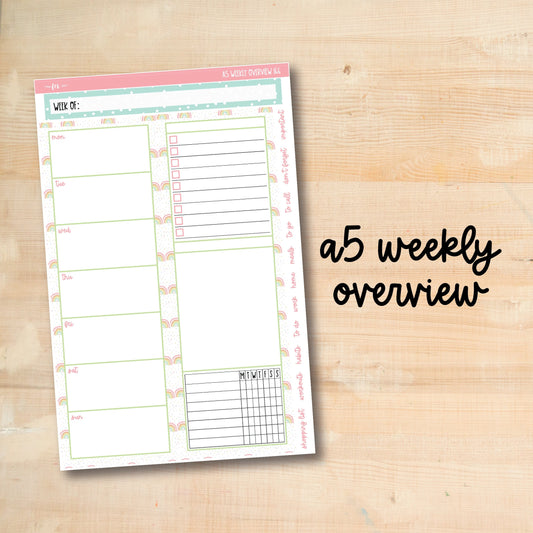 A5-WO 166 || SUNNY SKIES A5 Daily Duo Erin Condren Weekly Overview