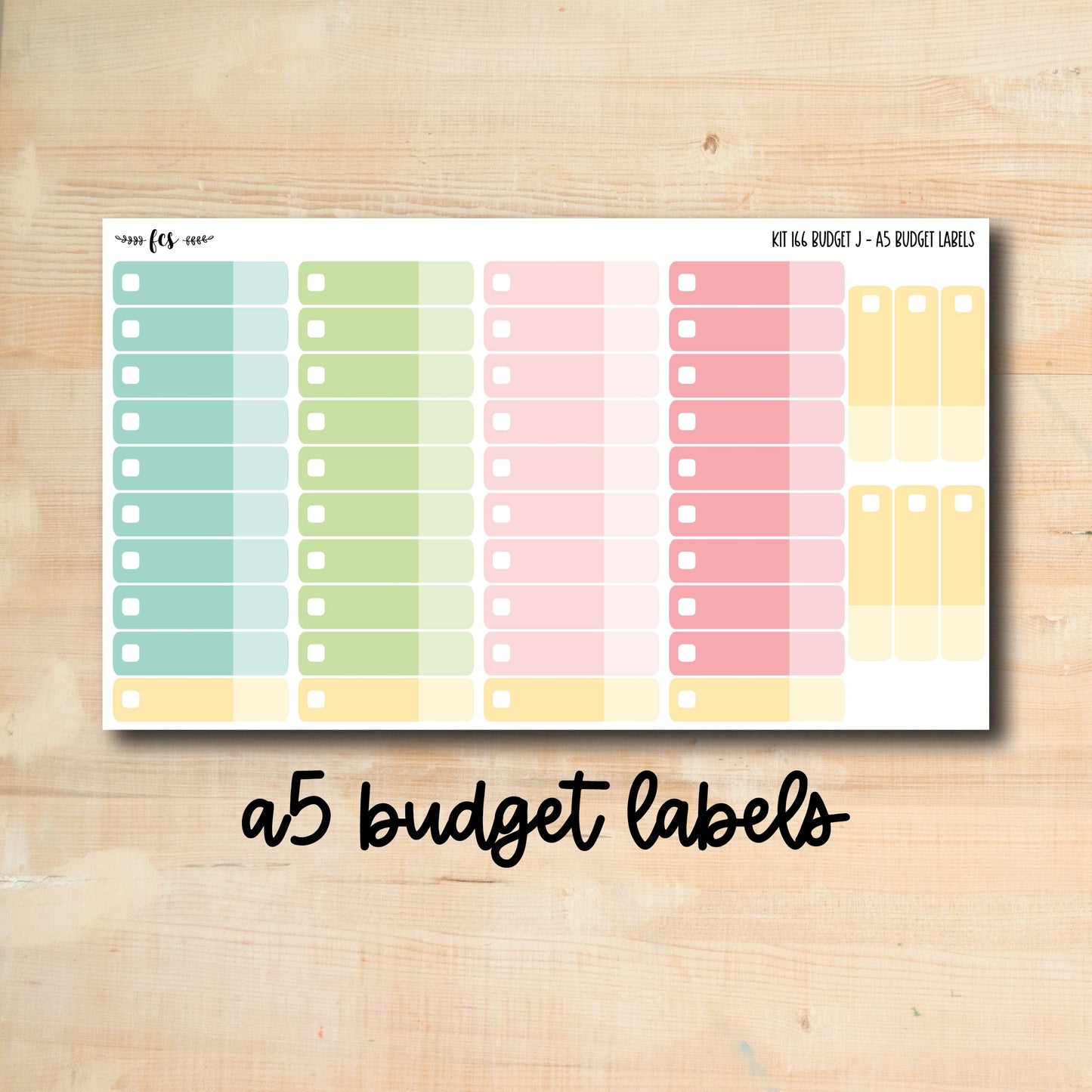 BUDGET-166 || SUNNY SKIES A5 budget labels