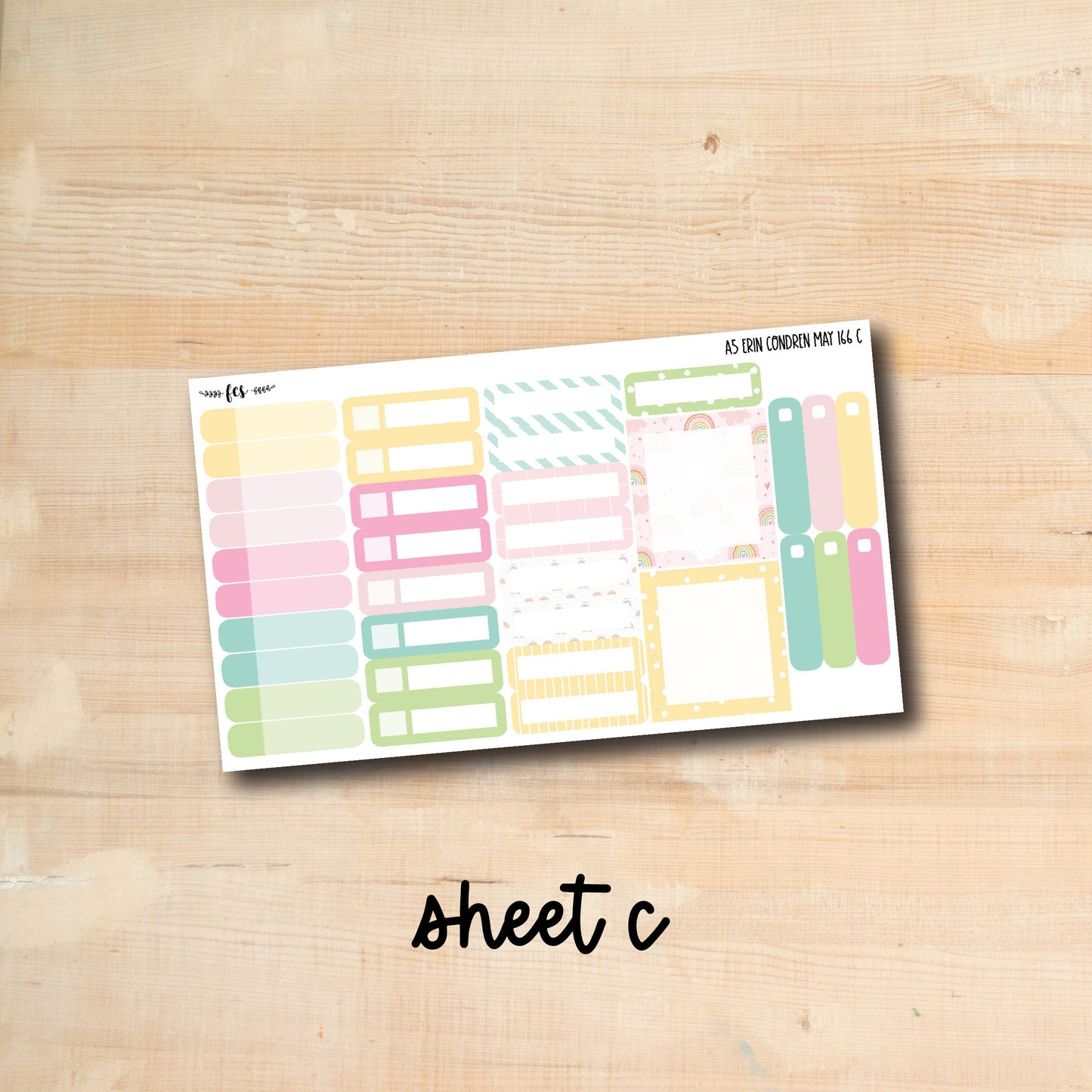 EC A5 MAY166 || SUNNY SKIES May A5 Erin Condren monthly planner kit