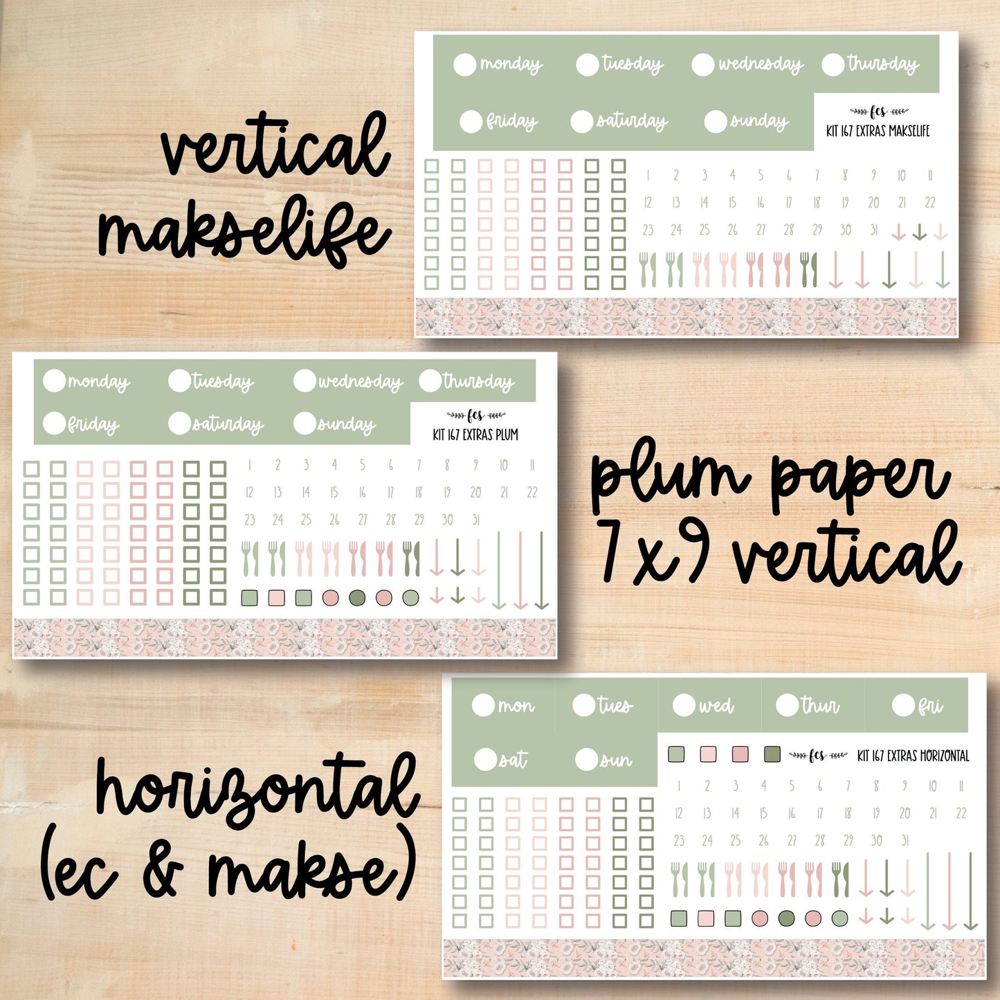 KIT-167 || PLANNER LIFE weekly planner kit for Erin Condren, Plum Paper, MakseLife and more!