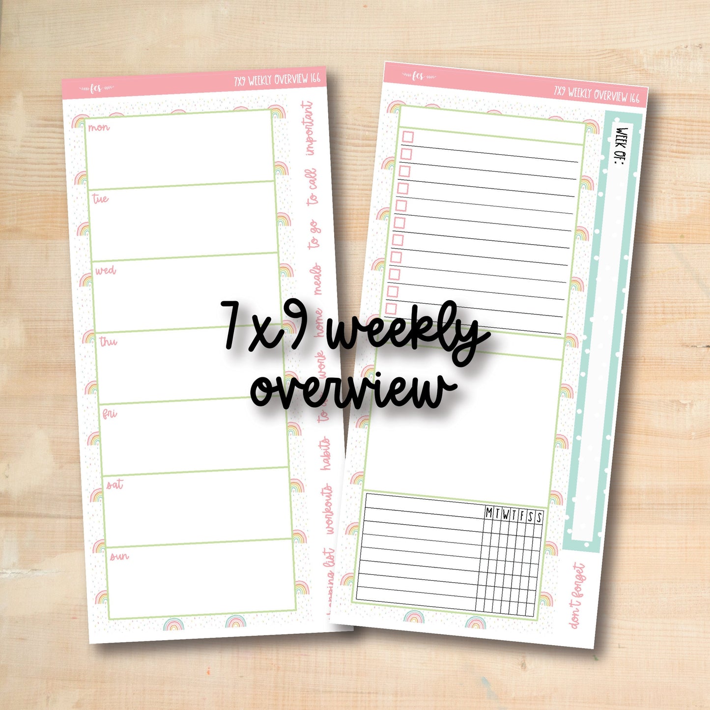 7x9-WO 166 || SUNNY SKIES 7x9 Daily Duo Erin Condren Weekly Overview