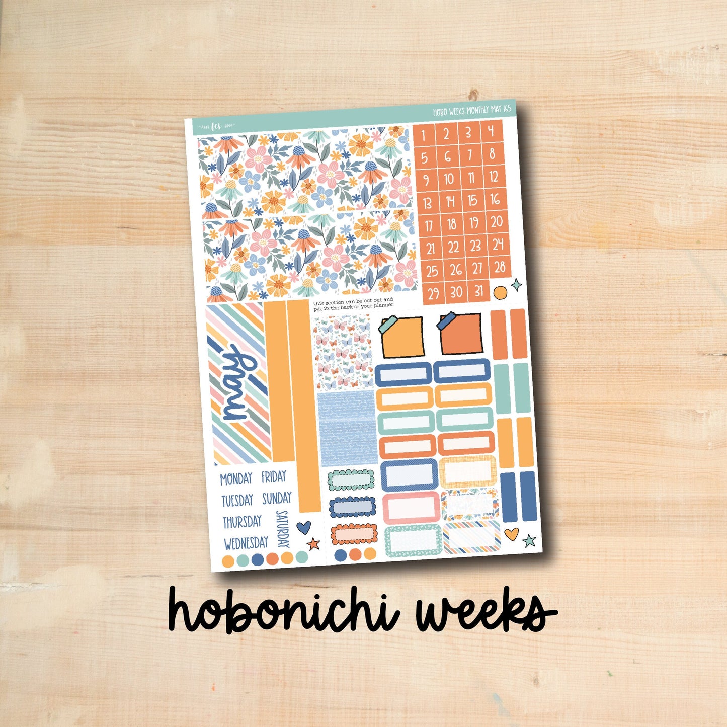 HW-MAY165 || BEAUTIFUL DAY May Hobonichi Weeks monthly kit