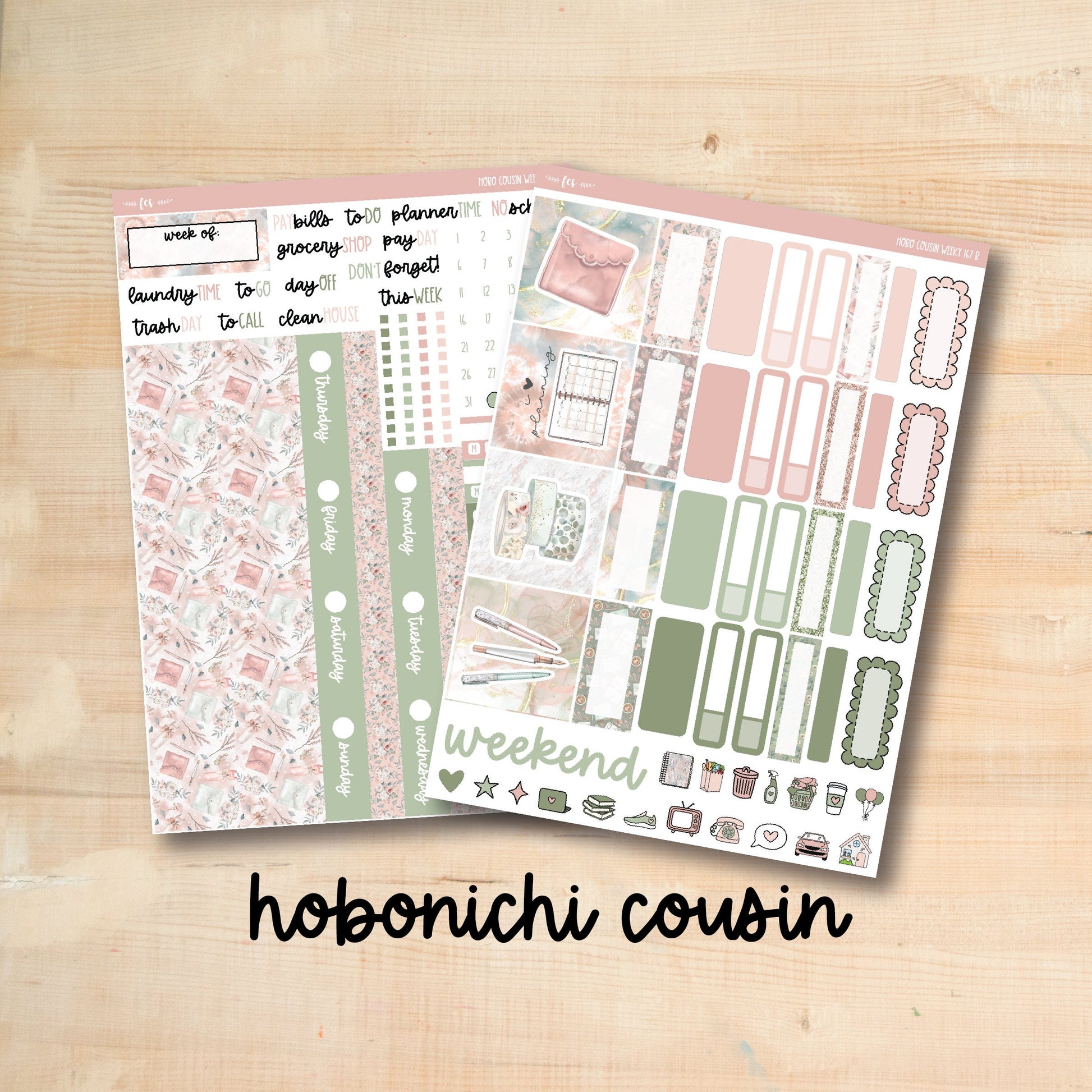 Hobonichi Cousin Planner Kit Stickers