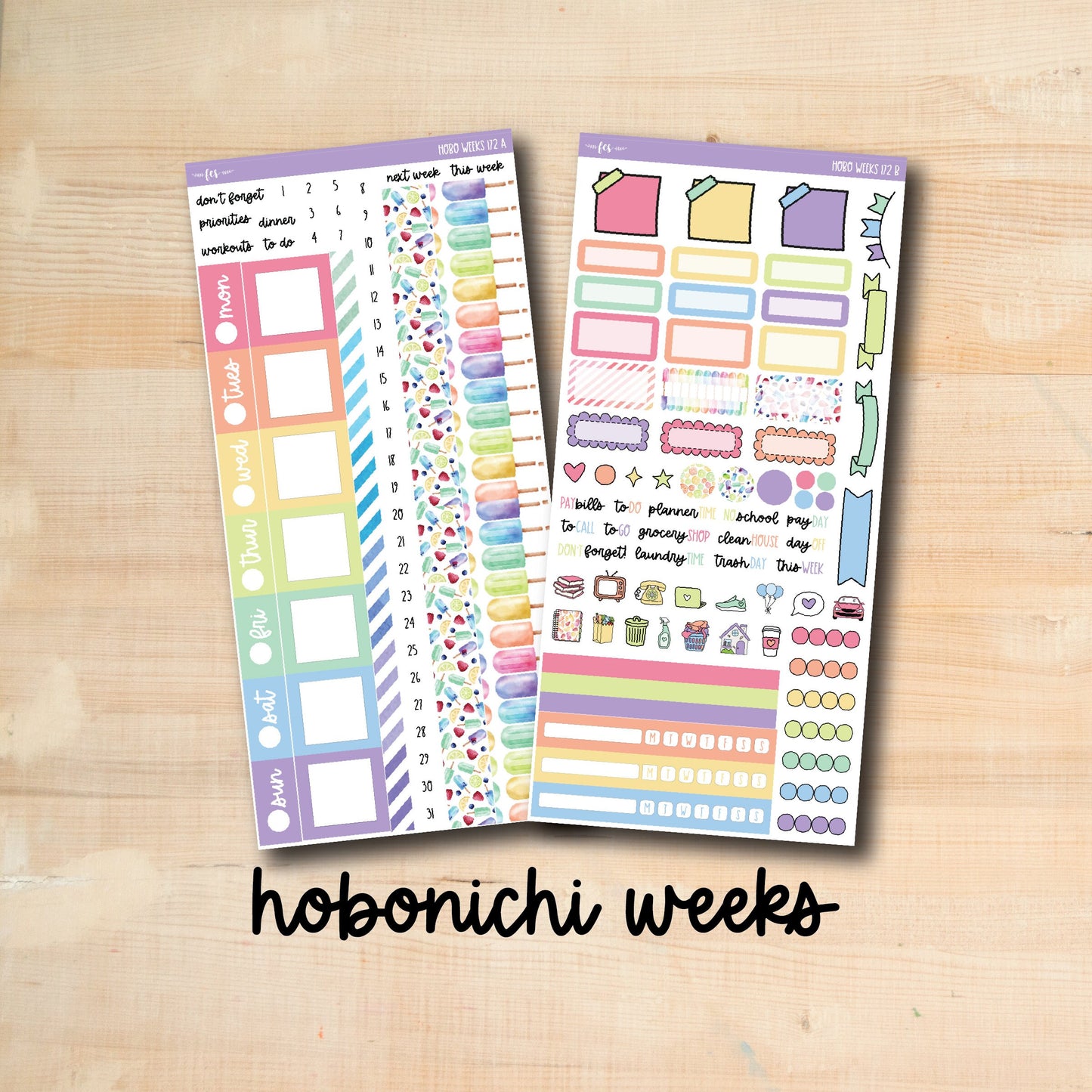 HW 172 || RAINBOW POPSICLES Hobonichi Weeks Kit