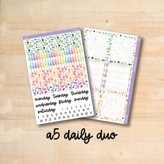 A5 Daily Duo 172 || RAINBOW POPSICLES A5 Erin Condren daily duo kit