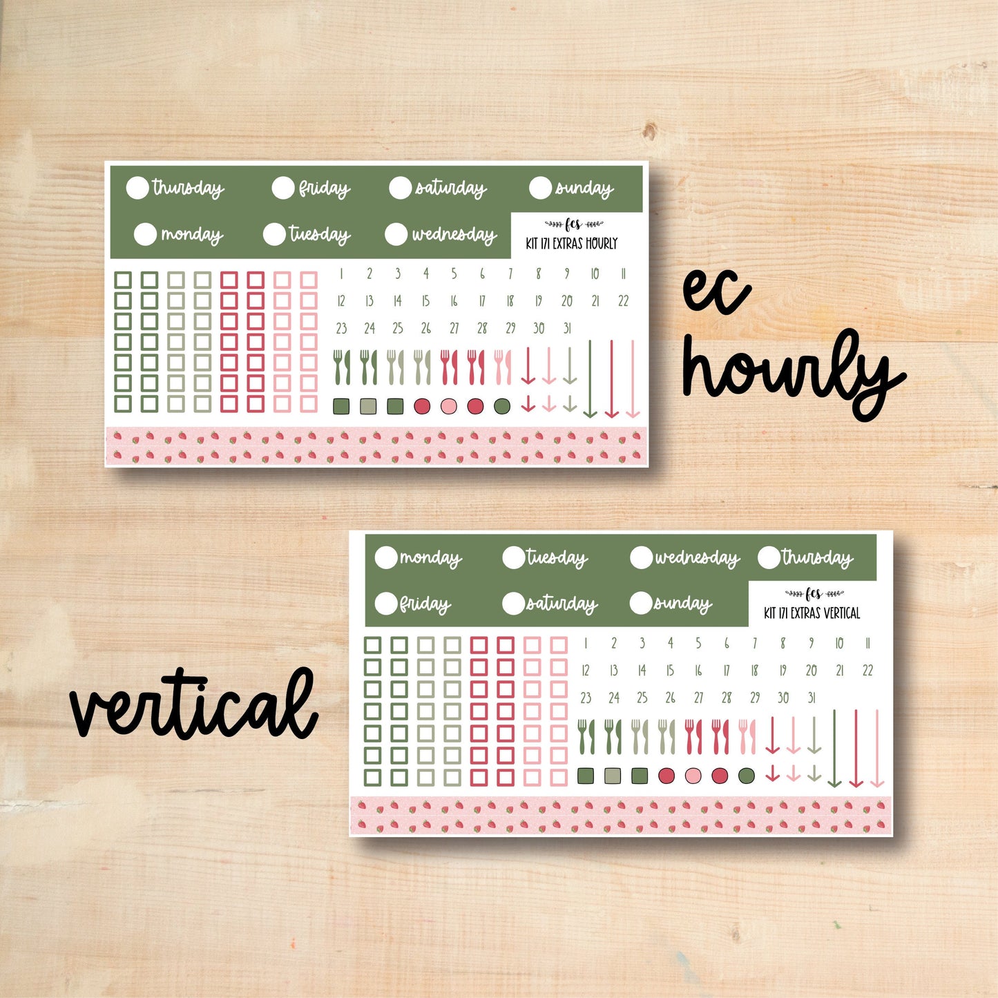KIT-171 || BERRY SWEET weekly planner kit for Erin Condren, Plum Paper, MakseLife and more!