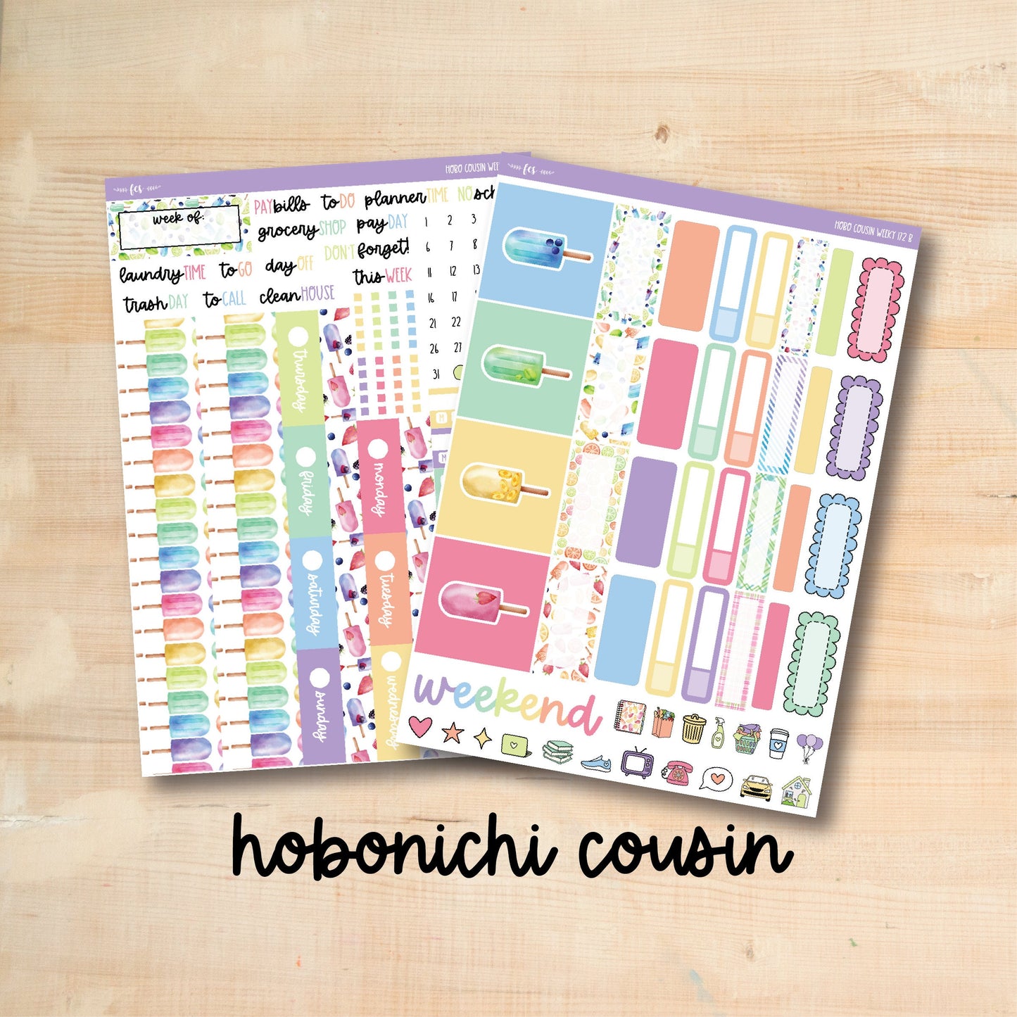 HC Weekly 172 || RAINBOW POPSICLES Hobonichi Cousin Weekly Kit