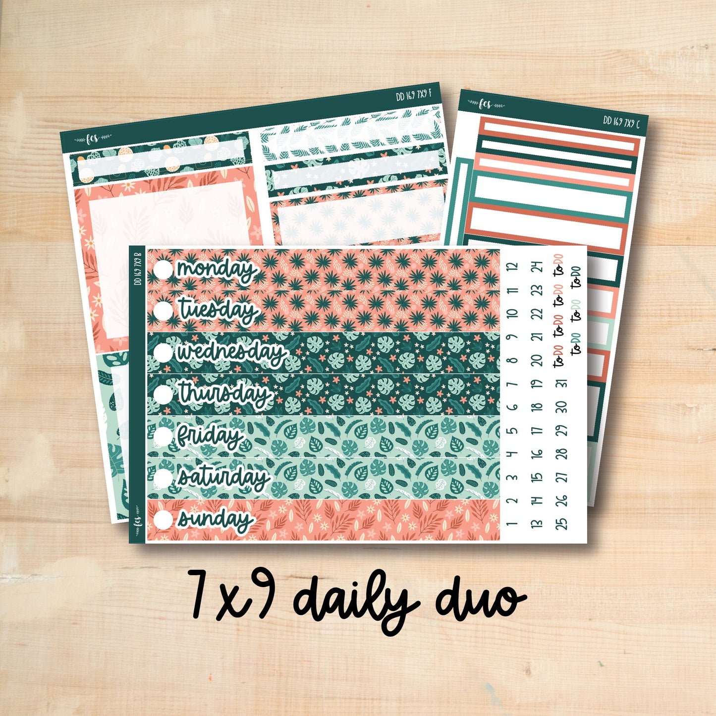 7x9 Daily Duo 169 || TROPICAL LEAVES 7x9 Daily Duo Kit