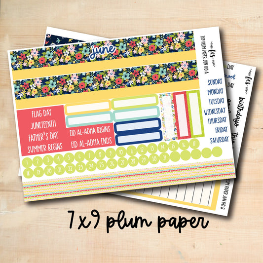 7x9 PLUM-JUNE170 || HAPPY SUMMER 7x9 Plum Paper June Monthly Kit