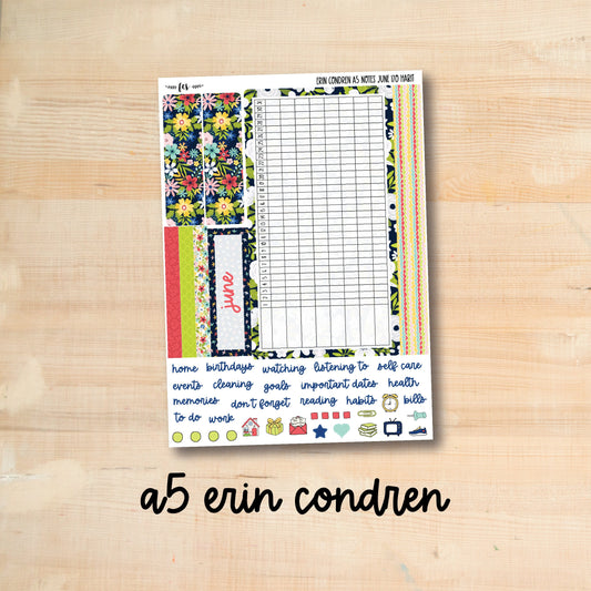 A5 NOTES-JUNE170 || HAPPY SUMMER A5 Erin Condren June notes page kit