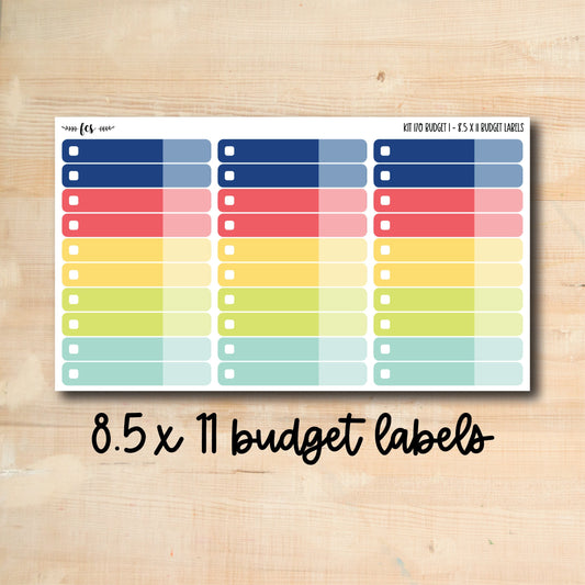 BUDGET-170 || HAPPY SUMMER 8.5x11 budget labels