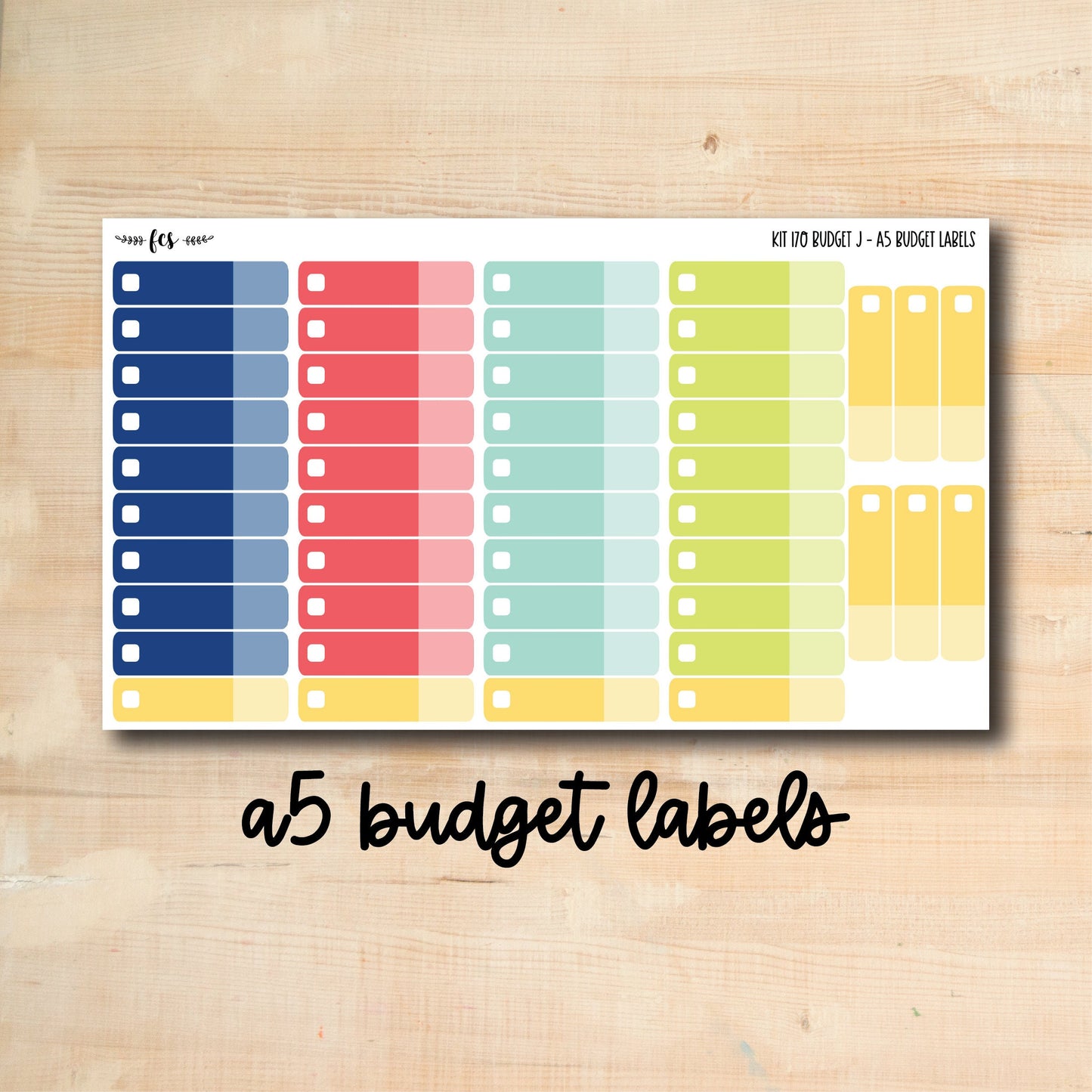 BUDGET-170 || HAPPY SUMMER A5 budget labels
