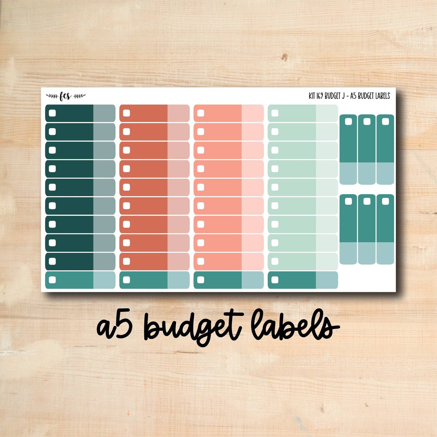 BUDGET-169 || TROPICAL LEAVES A5 budget labels