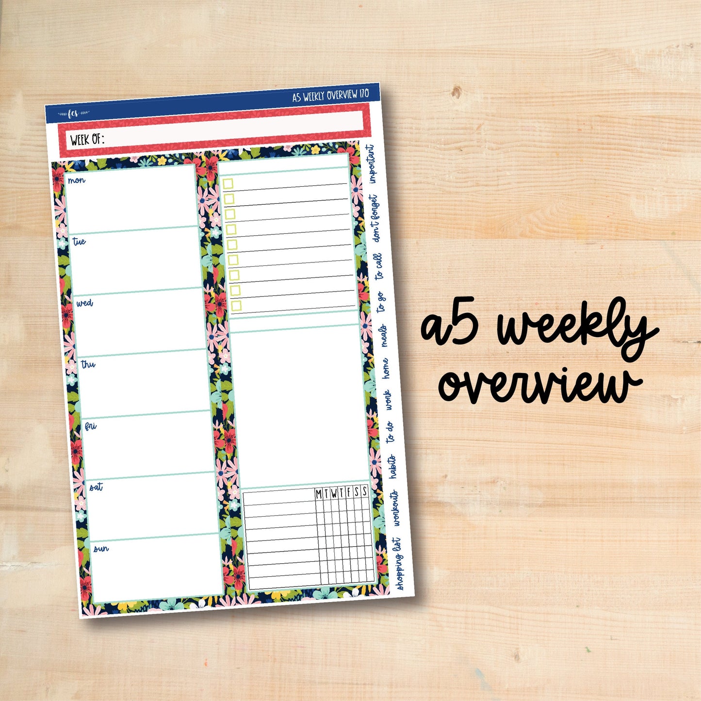 A5-WO 170 || HAPPY SUMMER A5 Daily Duo Erin Condren Weekly Overview