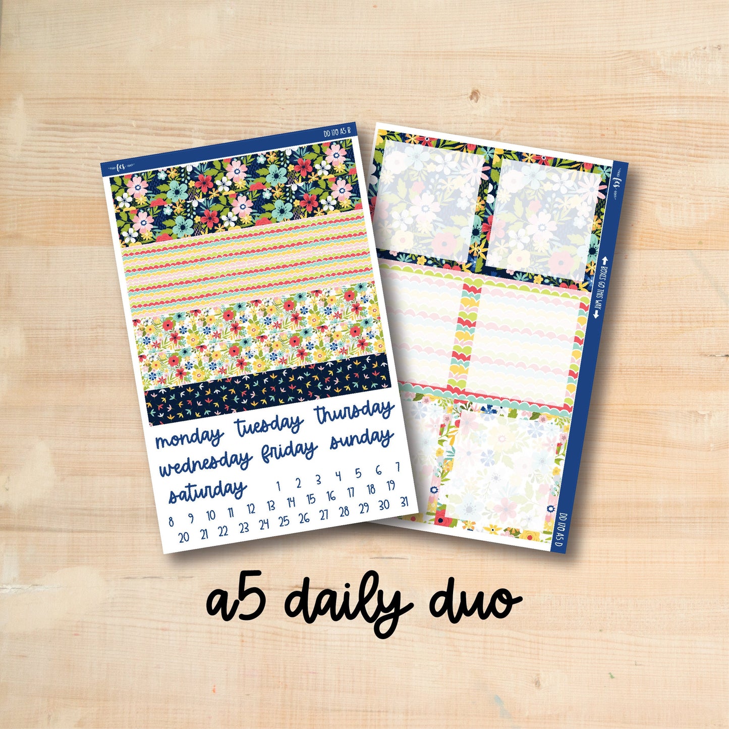 A5 Daily Duo 170 || HAPPY SUMMER A5 Erin Condren daily duo kit