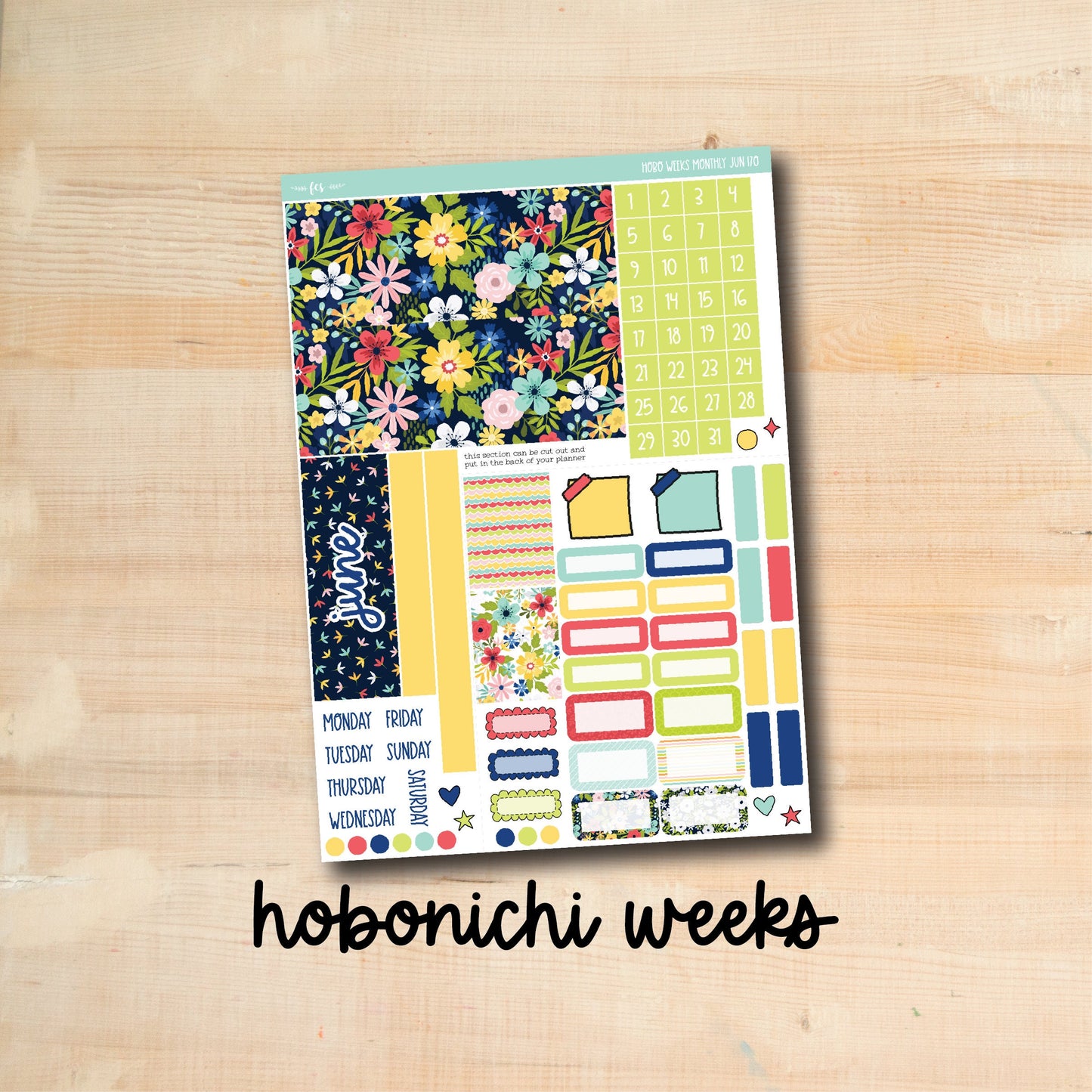 HW-JUNE170 || HAPPY SUMMER June Hobonichi Weeks monthly kit