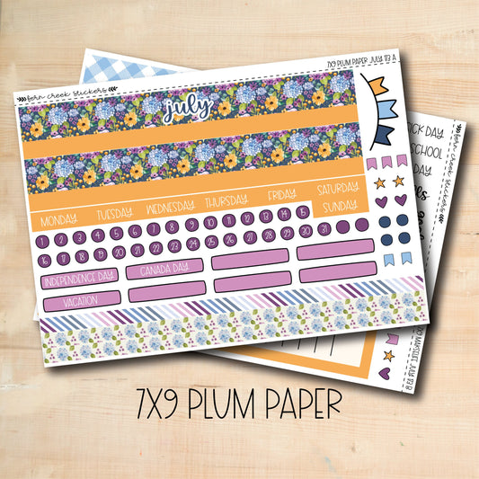 7x9 PLUM-173 || HYDRANGEA 7x9 Plum Paper July Monthly Kit