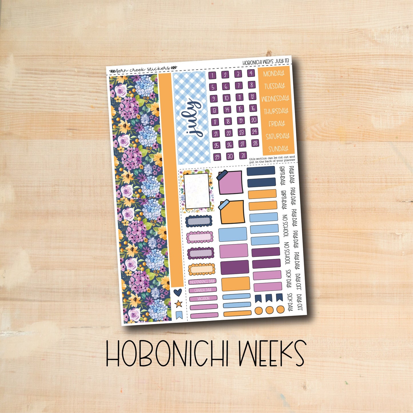 HW-173 || HYDRANGEA July Hobonichi Weeks monthly kit