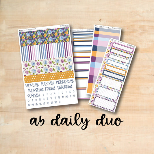 A5 Daily Duo 173 || HYDRANGEAS A5 Erin Condren daily duo kit