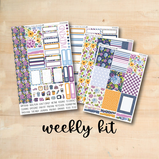 KIT-173 || HYDRANGEAS weekly planner kit for Erin Condren, Plum Paper, MakseLife and more!