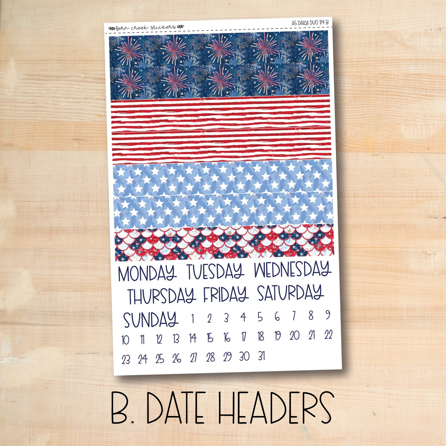 A5 Daily Duo 174 || FIREWORKS A5 Erin Condren daily duo kit
