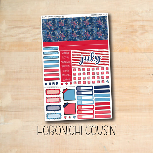 HC-174 || FIREWORKS July Hobonichi Cousin monthly kit