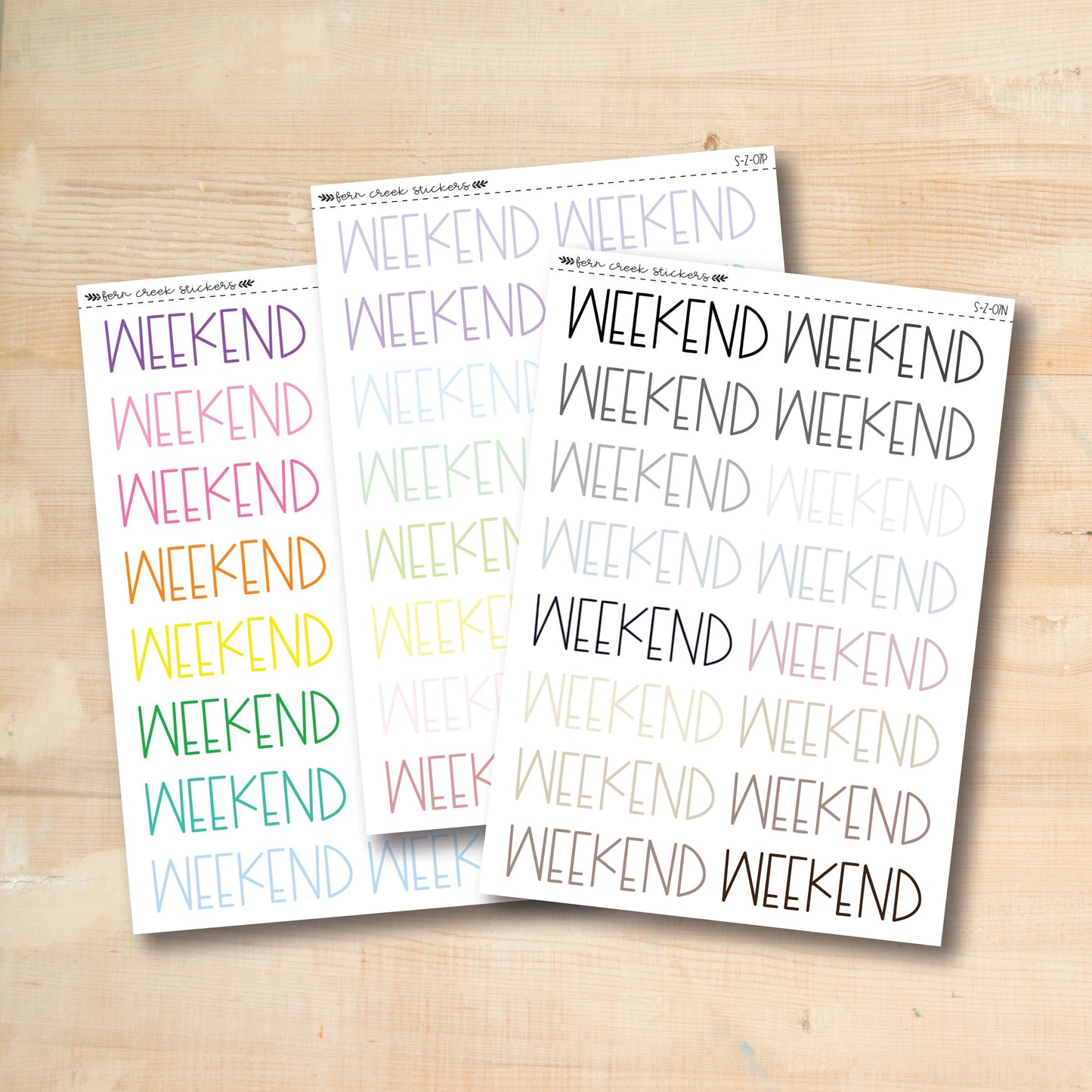 S-Z-07 || WEEKEND script stickers