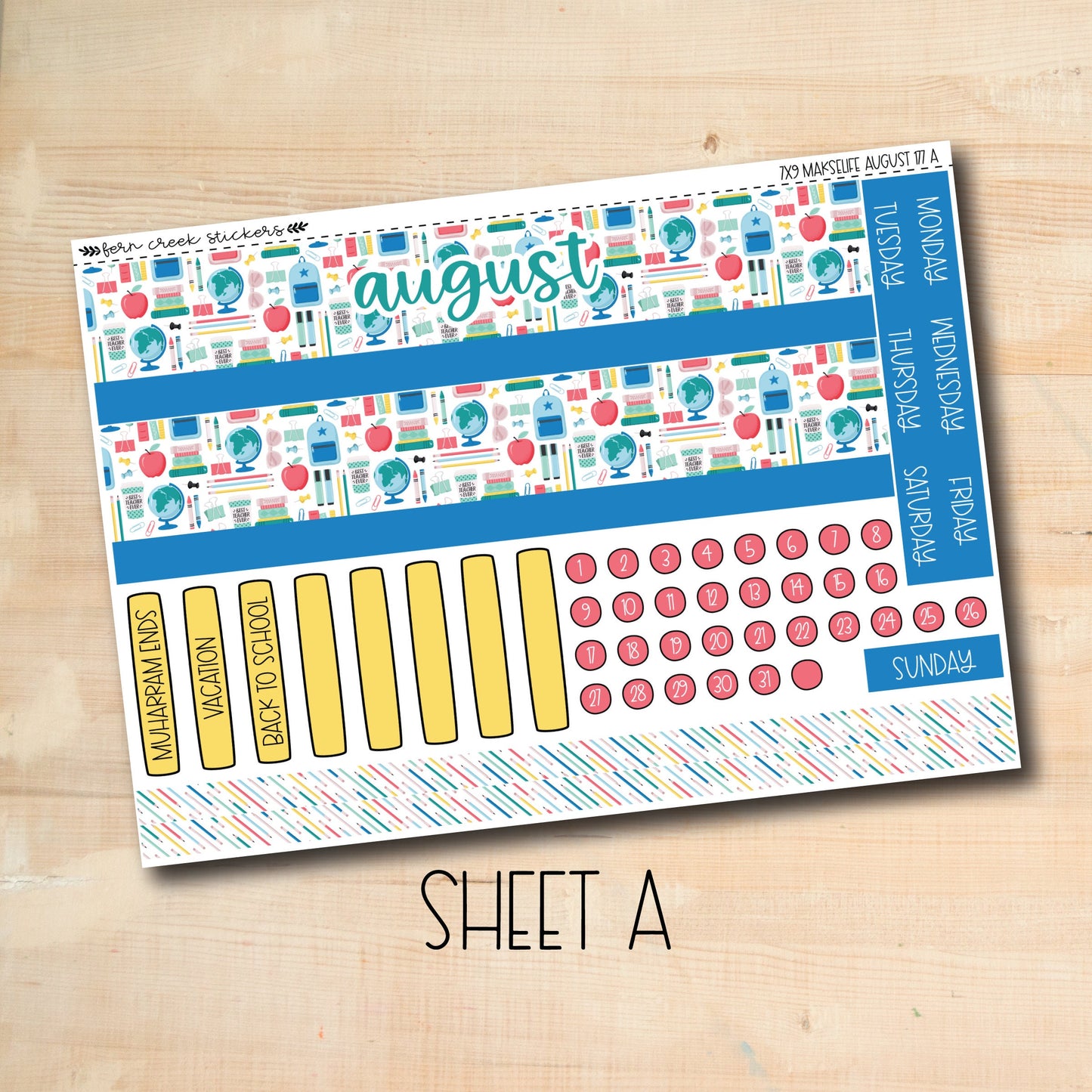 7X9 ML-177 || BACK To SCHOOL 7x9 MakseLife August Monthly Kit