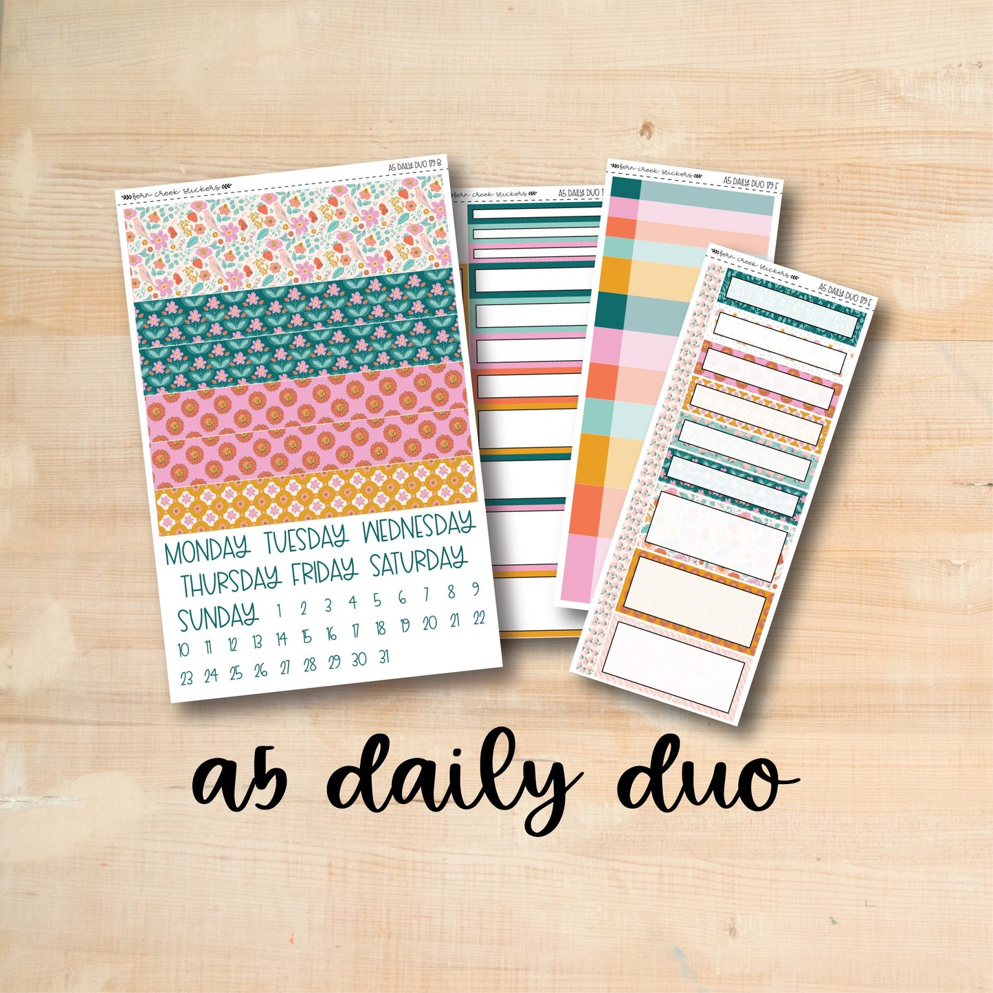 A5 Daily Duo 179 || SUMMER SUN A5 Erin Condren daily duo kit