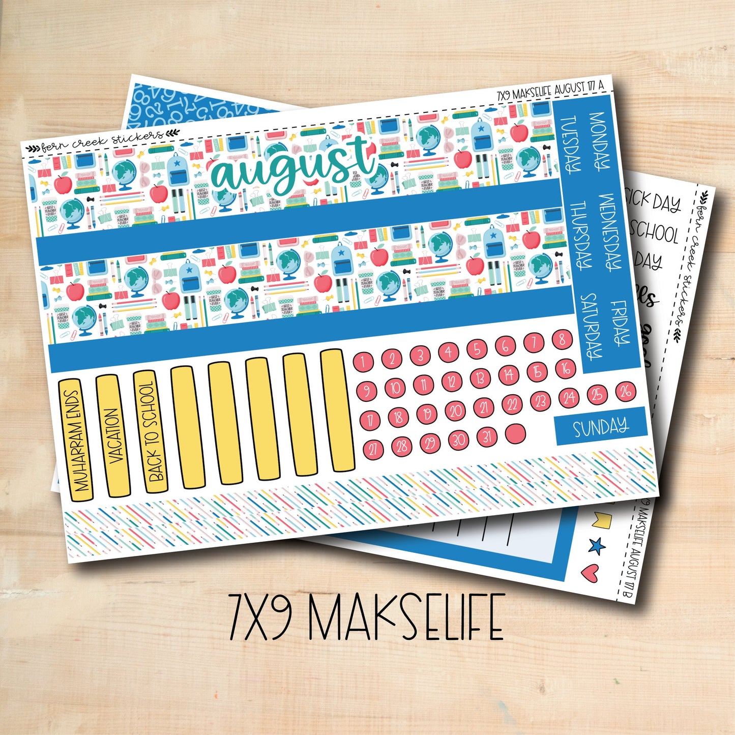 7X9 ML-177 || BACK To SCHOOL 7x9 MakseLife August Monthly Kit