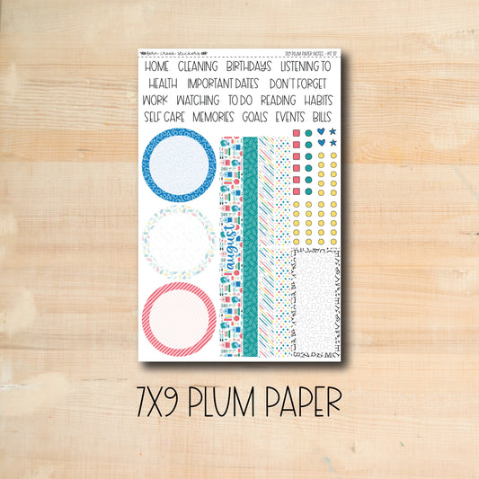7x9 Plum NOTES-177 || BACK To SCHOOL 7x9 Plum Paper August notes page