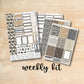 KIT-180 || NEUTRAL SAFARI weekly planner kit for Erin Condren, Plum Paper, MakseLife and more!