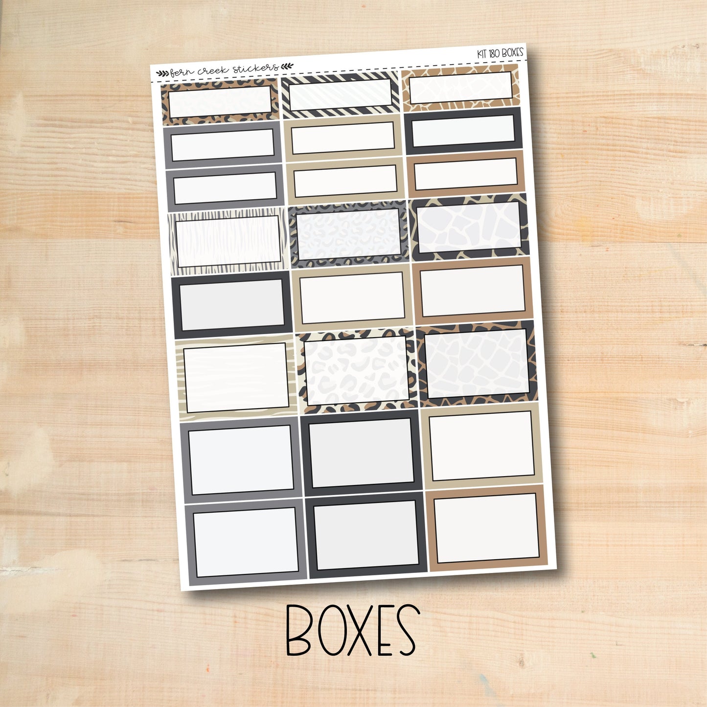 KIT-180 || NEUTRAL SAFARI weekly planner kit for Erin Condren, Plum Paper, MakseLife and more!