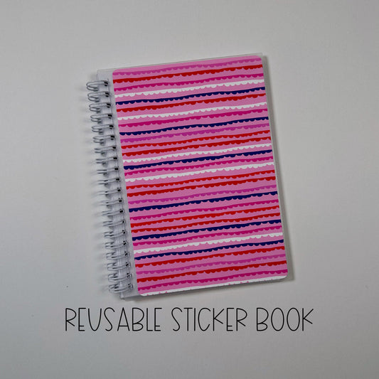 SB-R-SS || Scalloped Stripes 5x7 Reusable Sticker Book