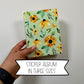 SB-WS || Watercolor Sunflowers sticker book in three sizes: 4.75x3.75 sheets, 7x5 sheets, and 8.5x5.5 sheets