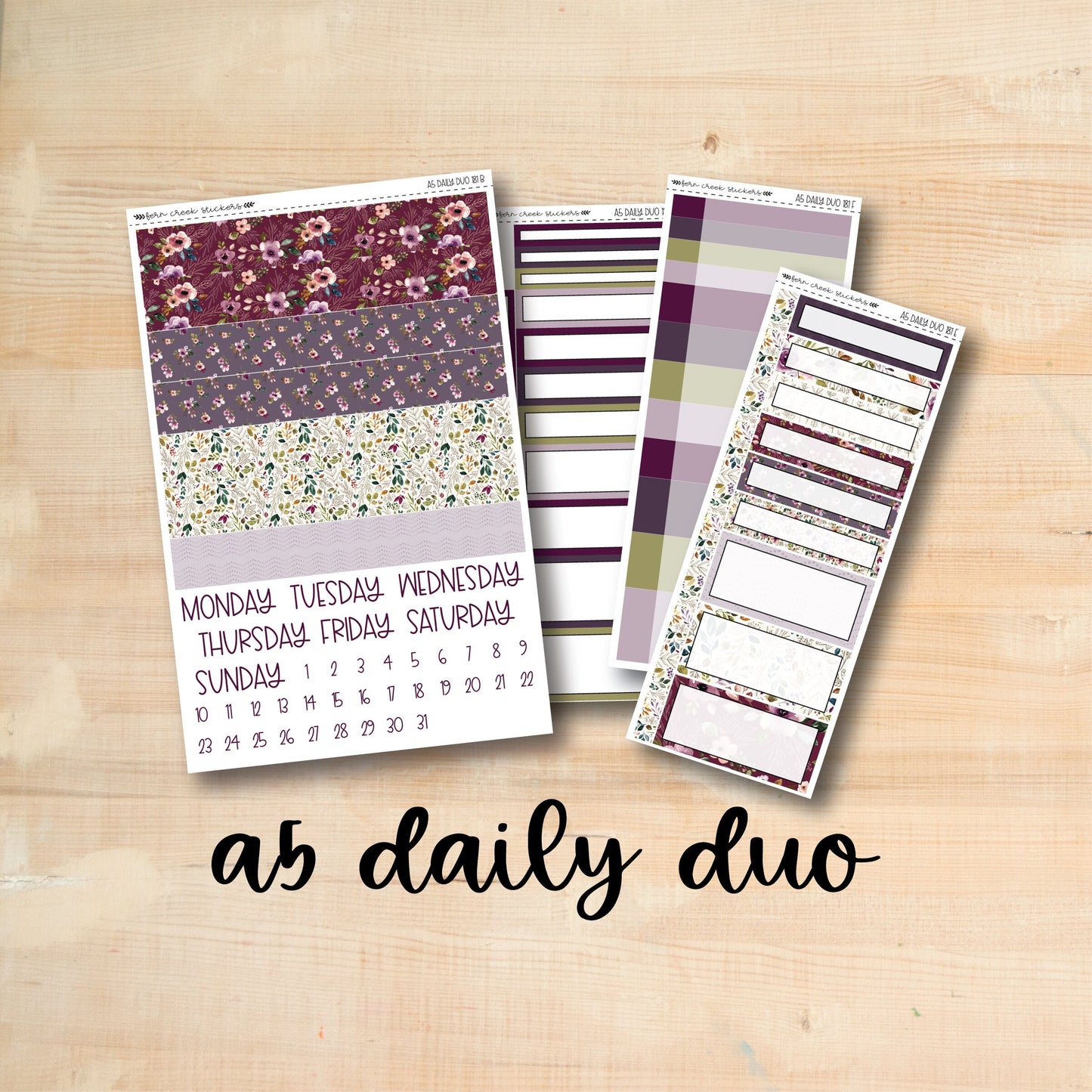 A5 Daily Duo 181 || AUTUMN AMETHYST A5 Erin Condren daily duo kit