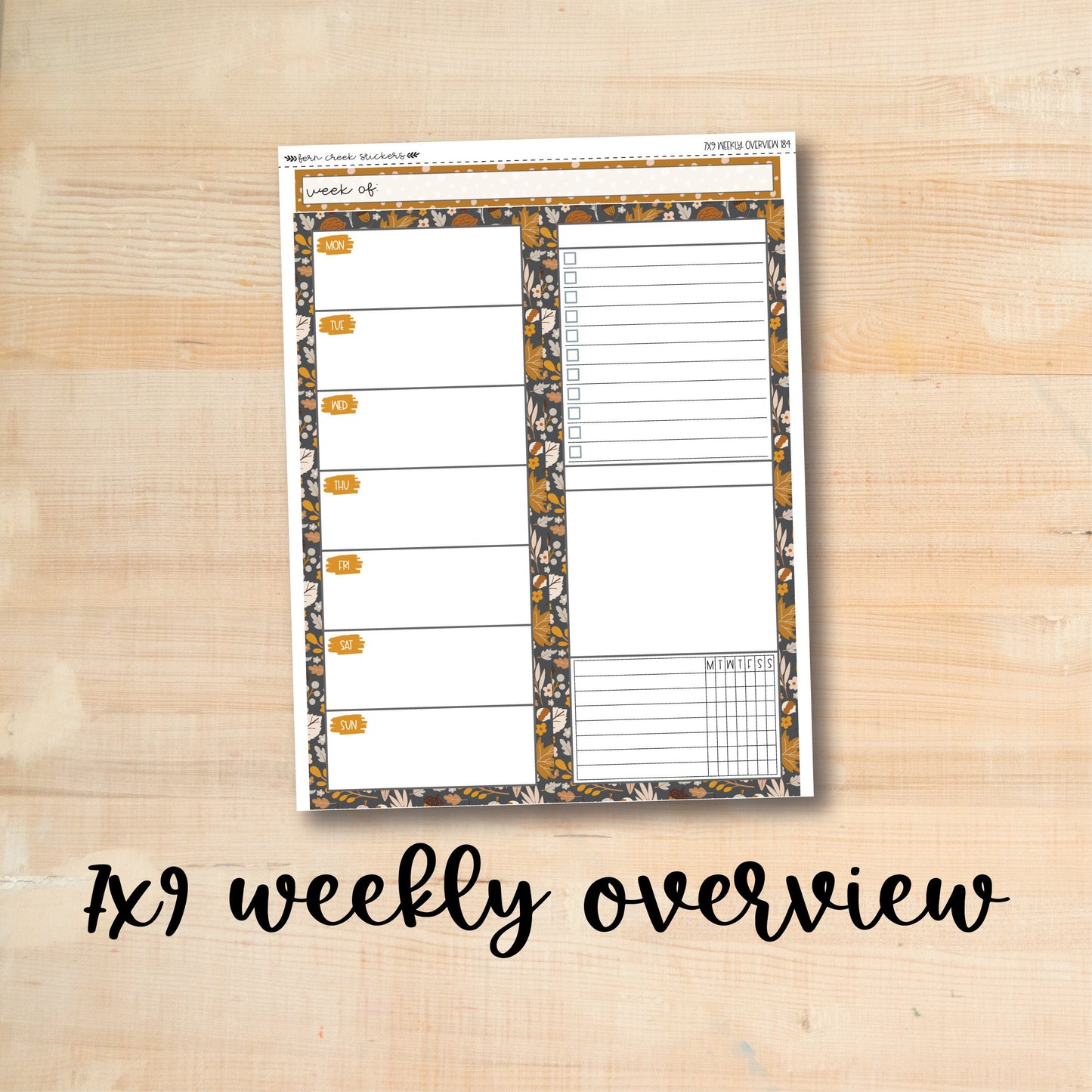 7x9-WO 184 || AUTUMN DREAMS 7x9 Daily Duo Erin Condren Weekly Overview