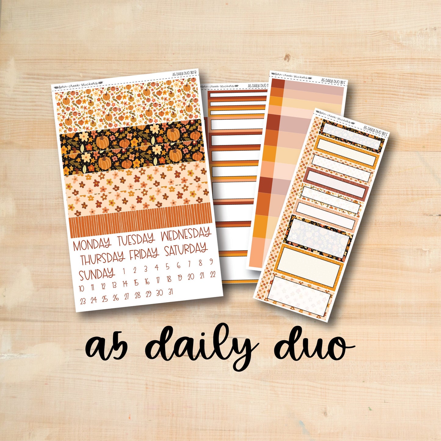 A5 Daily Duo 182 || HELLO PUMPKIN A5 Erin Condren daily duo kit