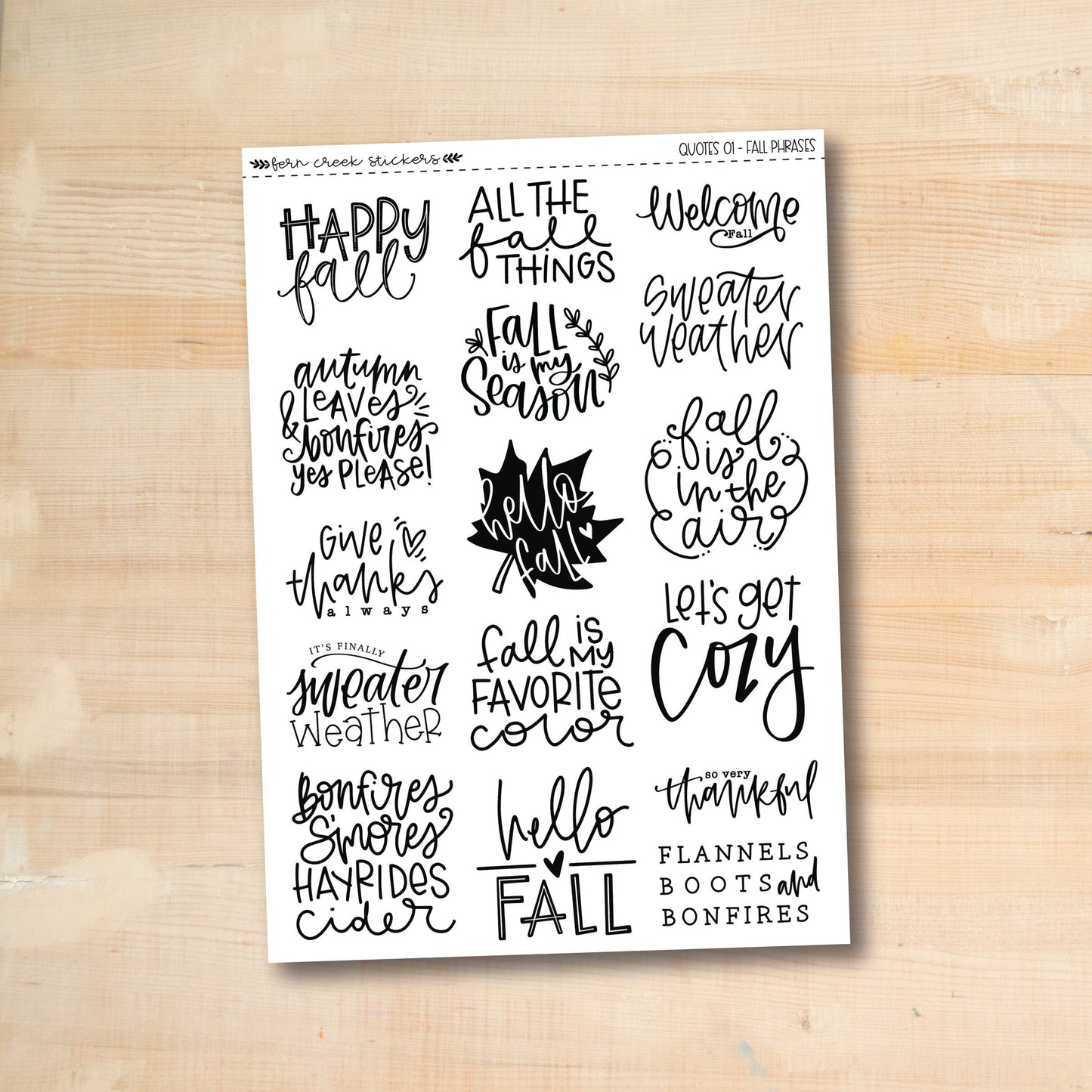 QUOTES-01 || Fall phrases quote stickers
