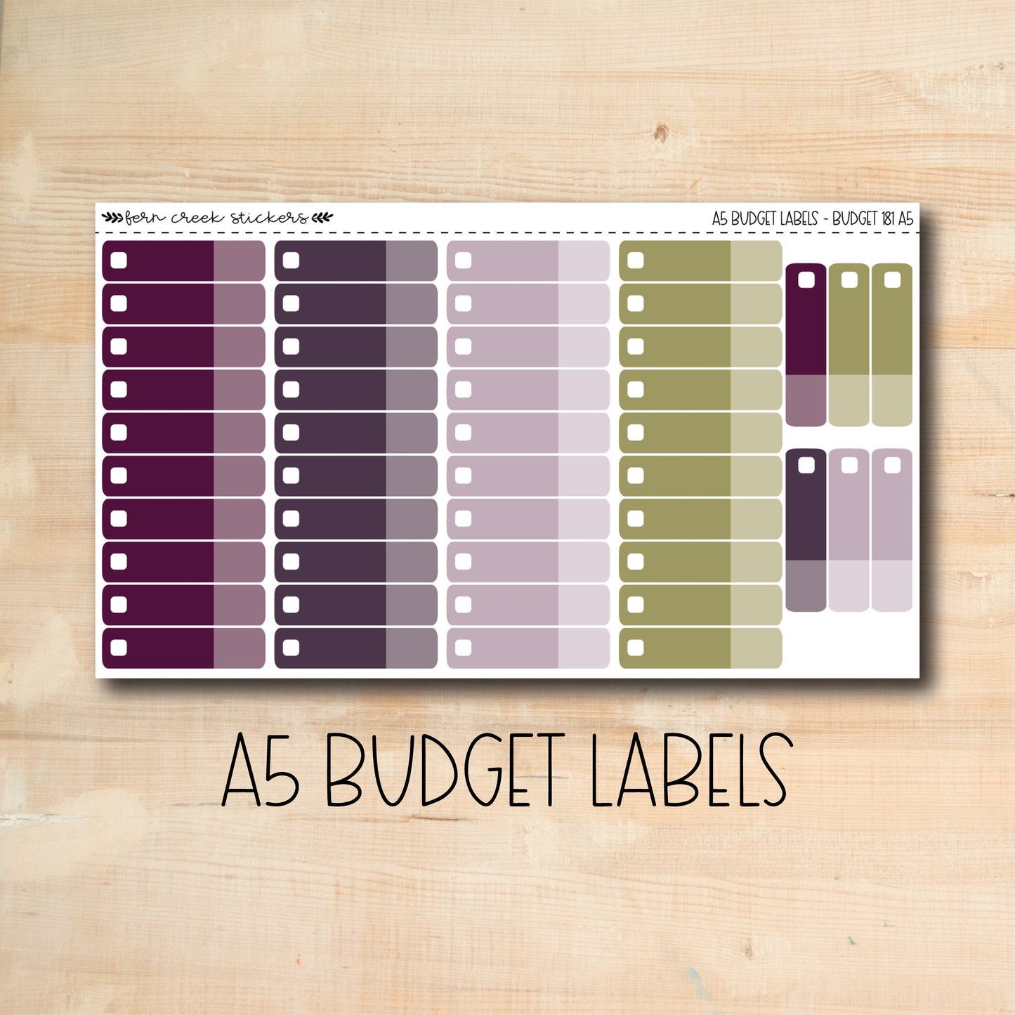 BUDGET-181 || AUTUMN AMETHYST A5 budget labels