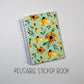 SB-R-WS || Watercolor Sunflowers 5x7 Reusable Sticker Book