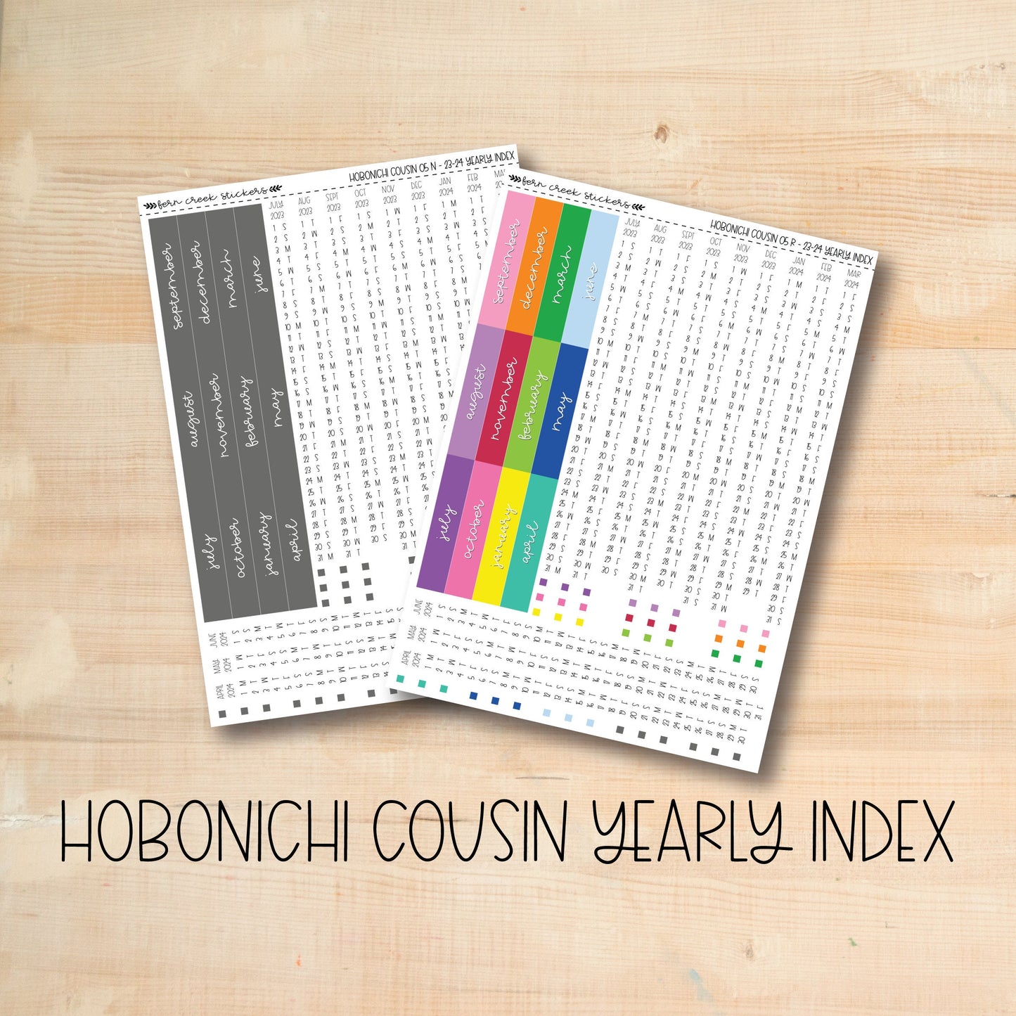 COUSIN-05 || Hobonichi Cousin yearly index stickers