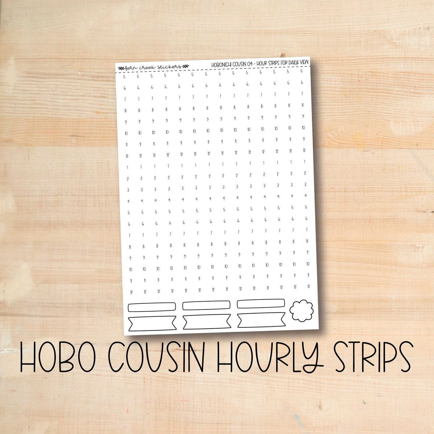 COUSIN-04 || Hobonichi Cousin hourly strip stickers