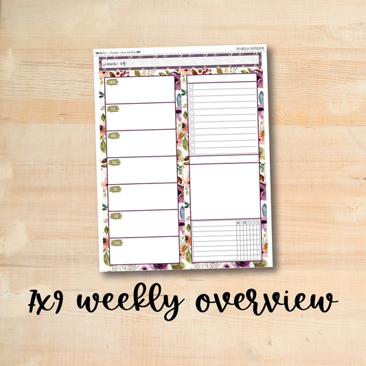 7x9-WO 181 || AUTUMN AMETHYST 7x9 Daily Duo Erin Condren Weekly Overview