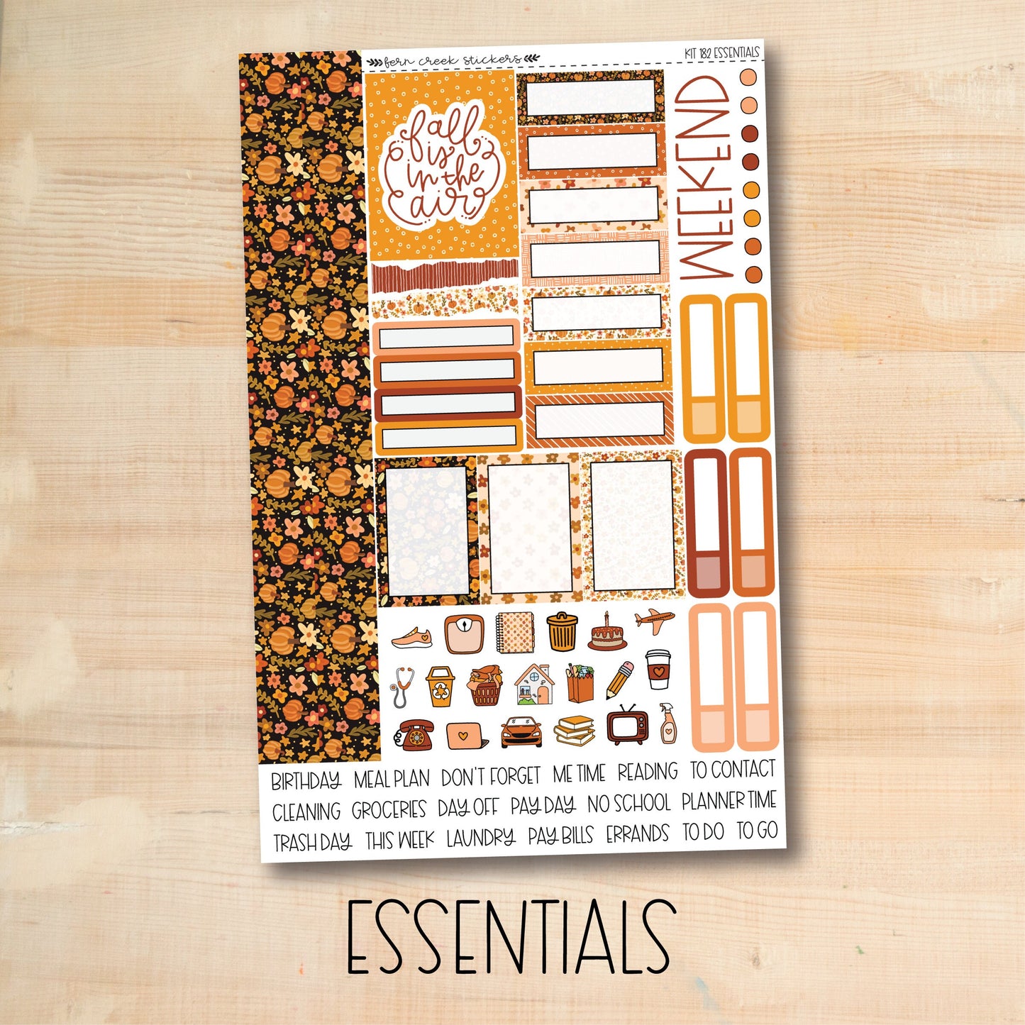 KIT-182 || HELLO PUMPKIN weekly planner kit for Erin Condren, Plum Paper, MakseLife and more!
